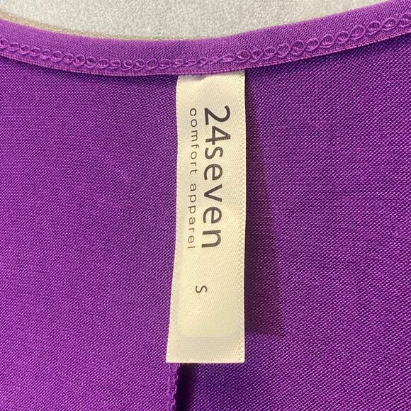 24/7 COMFORT APPAREL Women's Purple V-Neck 3/4 Sleeve Swing Tunic Top SZ S - Picture 7 of 8